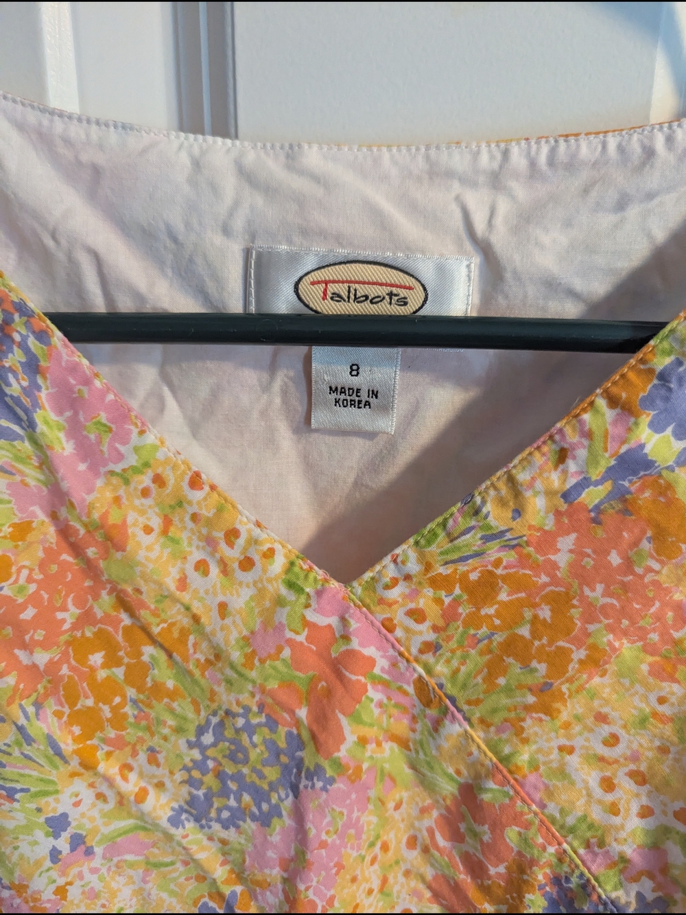 Talbots Floral V-Neck Sleeveless Dress in Pastel Multi